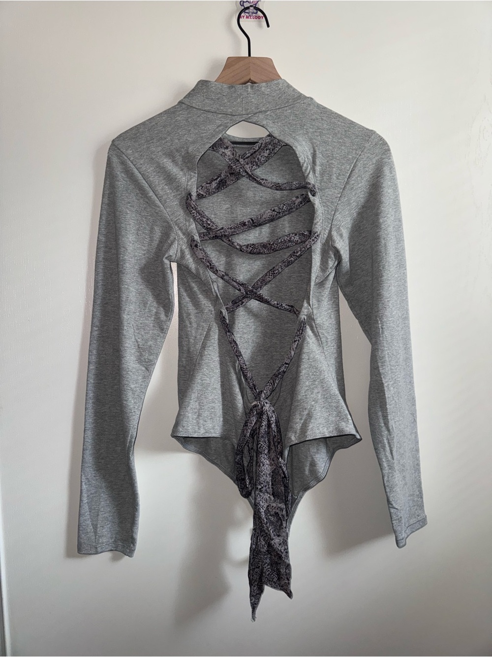 Free People Straps In The Back Heather Grey Bodysuit Women’s Size Large